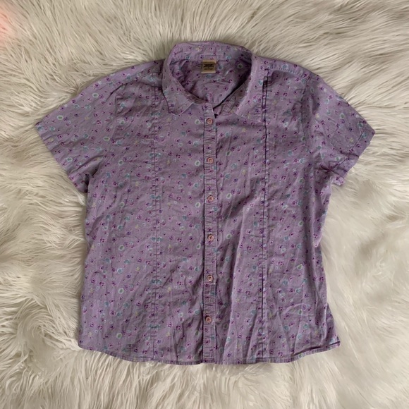 🆕 Vintage purple floral button up top - Picture 2 of 6